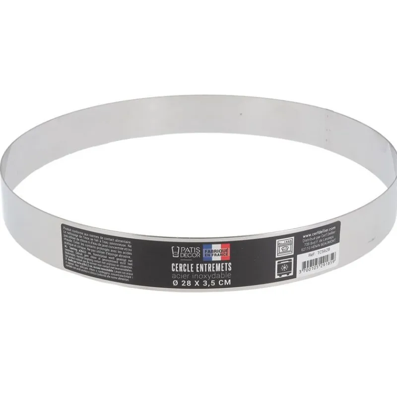 Cerf Dellier Cercle à entremets inox H 3,5 cm Ø 28 cm