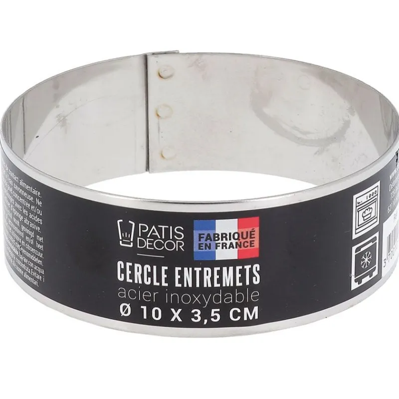 Cerf Dellier Cercle à entremets inox H 3,5 cm Ø 10 cm