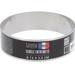 Cerf Dellier Cercle à entremets inox H 3,5 cm Ø 12 cm