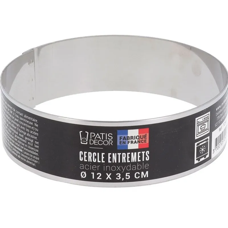 Cerf Dellier Cercle à entremets inox H 3,5 cm Ø 12 cm