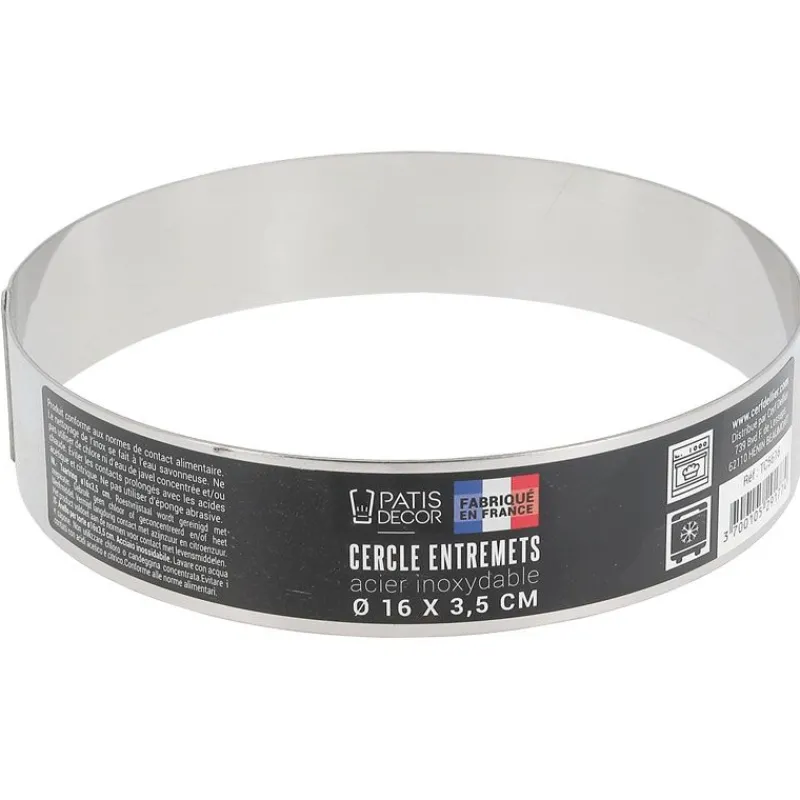 Cerf Dellier Cercle à entremets inox H 3,5 cm Ø 16 cm