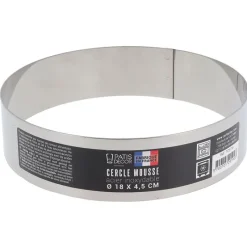 Cerf Dellier Cercle à mousse inox H 4,5 cm Ø 18 cm