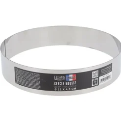 Cerf Dellier Cercle à mousse inox H 4,5 cm Ø 22 cm