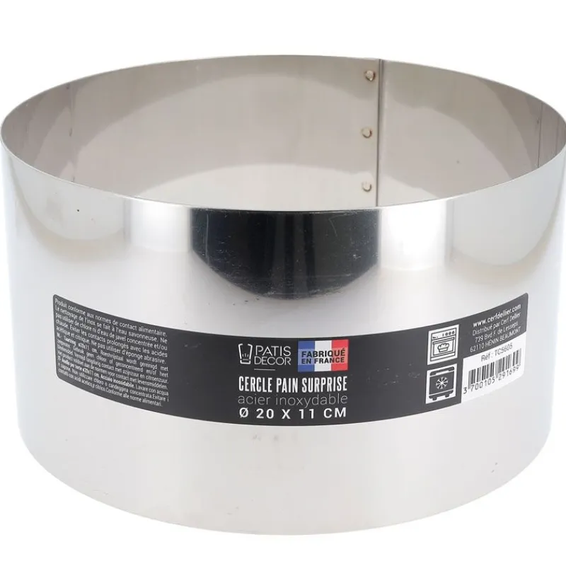 Cerf Dellier Cercle à pain surprise inox H 11 cm Diam 20 cm