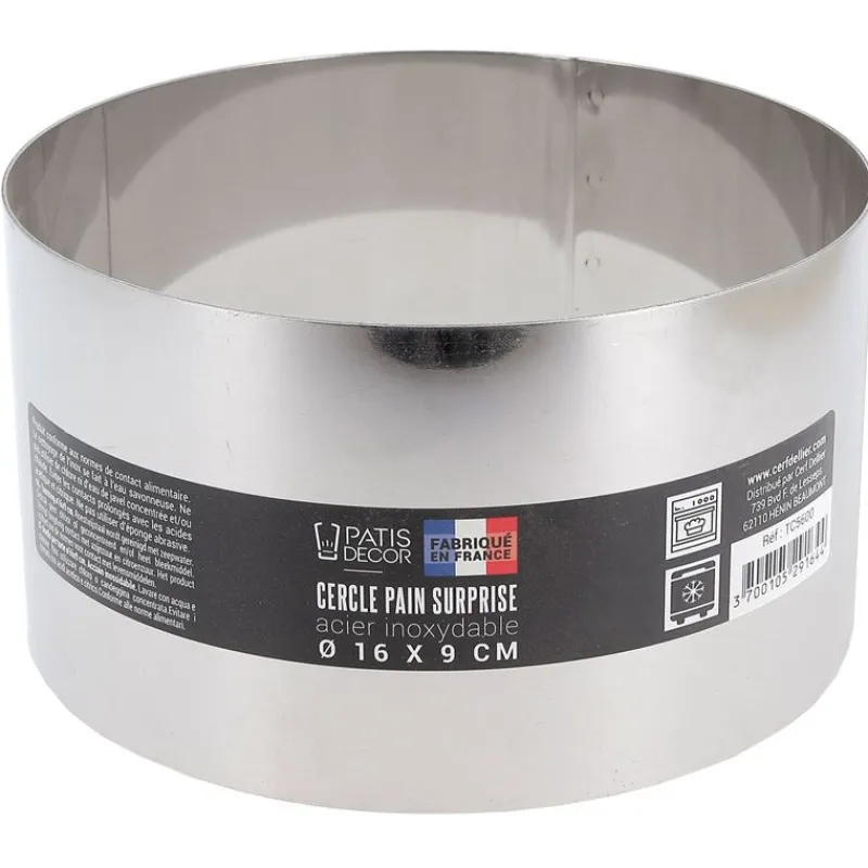 Cerf Dellier Cercle à pain surprise inox H 9 cm Ø 16 cm