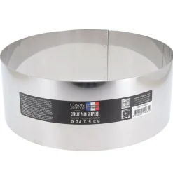 Cerf Dellier Cercle à pain surprise inox H 9 cm Ø 24 cm