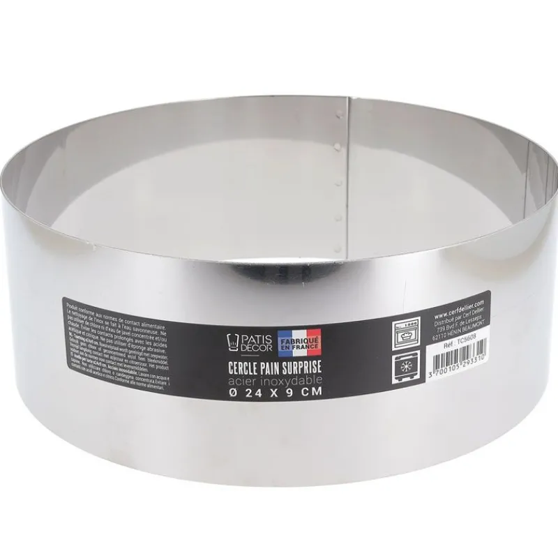 Cerf Dellier Cercle à pain surprise inox H 9 cm Ø 24 cm