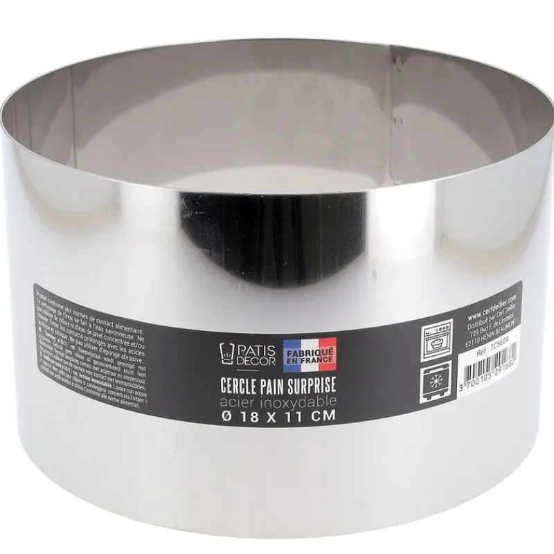 Cerf Dellier Cercle à pain surprise inox H 11 cm Diam 18 cm