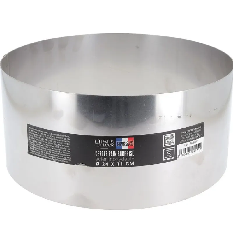 Cerf Dellier Cercle à pain surprise inox H 11 cm Diam 24 cm