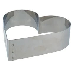 Cerf Dellier Cercle à pâtisserie cœur inox 16 cm H 4,5 cm