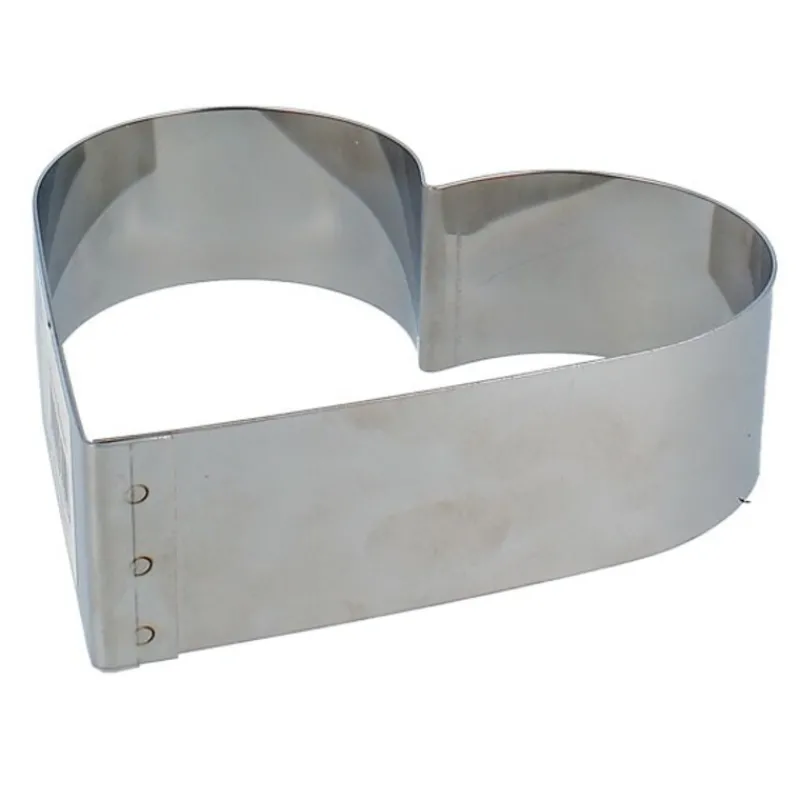 Cerf Dellier Cercle à pâtisserie cœur inox 16 cm H 4,5 cm