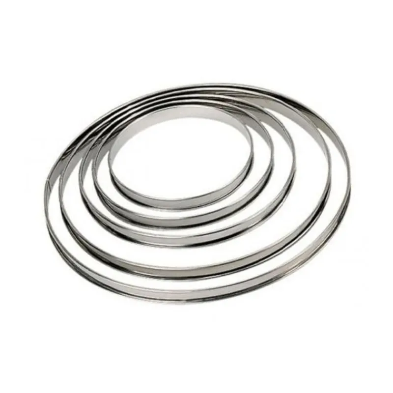 Cerf Dellier Cercle à tarte inox à bords roulés H 2 cm