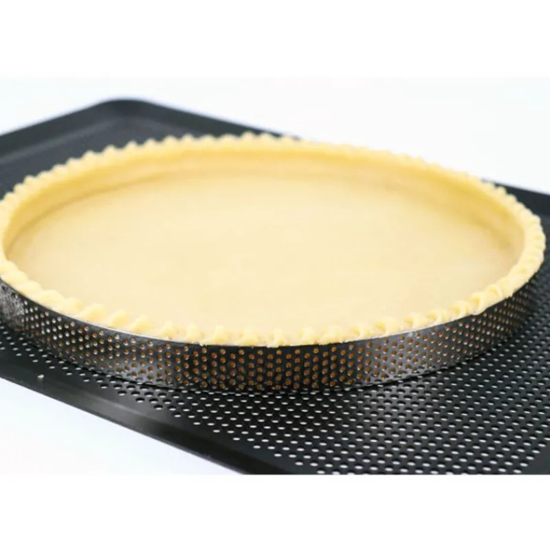 Cerf Dellier Cercle à tarte perforé inox H 2 cm Ø 12,7 cm