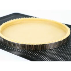 Cerf Dellier Cercle à tarte perforé inox H 3,5 cm Ø 10 cm