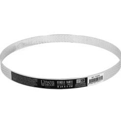 Cerf Dellier Cercle à tarte perforé inox H 2 cm Ø 24 cm