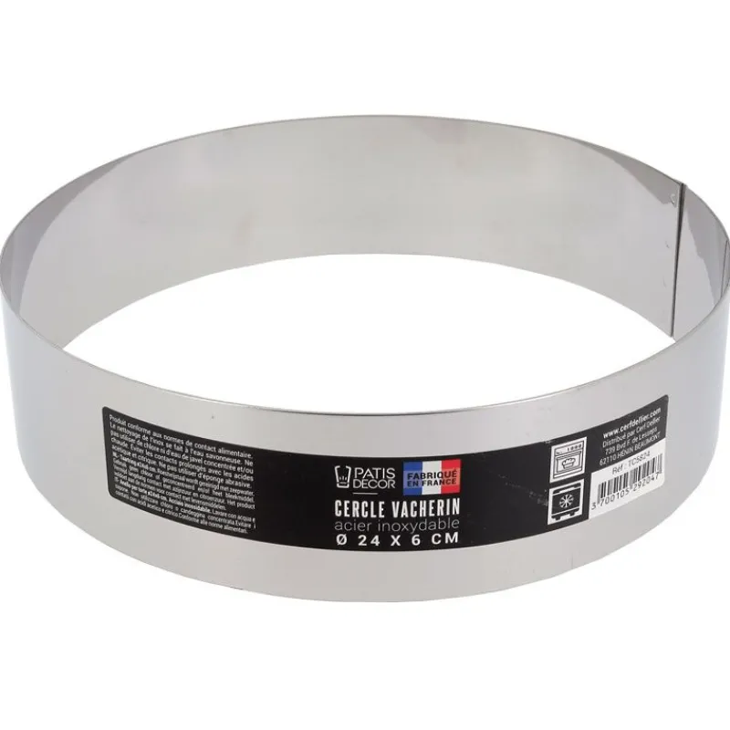 Cerf Dellier Cercle à vacherin inox H 6 cm Ø 24 cm
