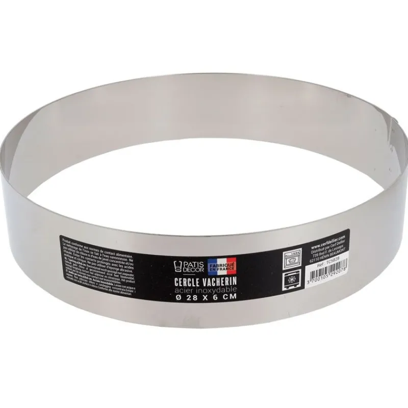 Cerf Dellier Cercle à vacherin inox H 6 cm Ø 28 cm