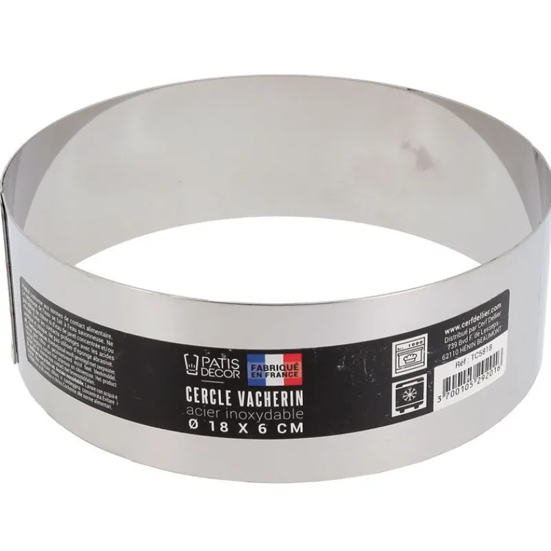 Cerf Dellier Cercle à vacherin inox H 6 cm Ø 18 cm