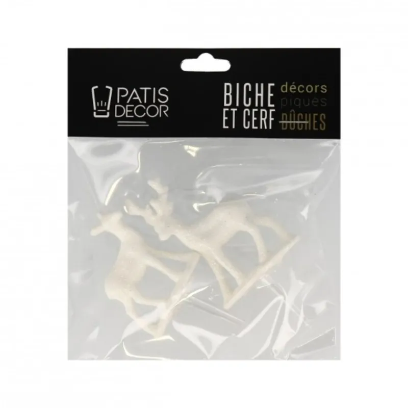 Cerf Dellier Cerf et biche blancs sur pique (x2)
