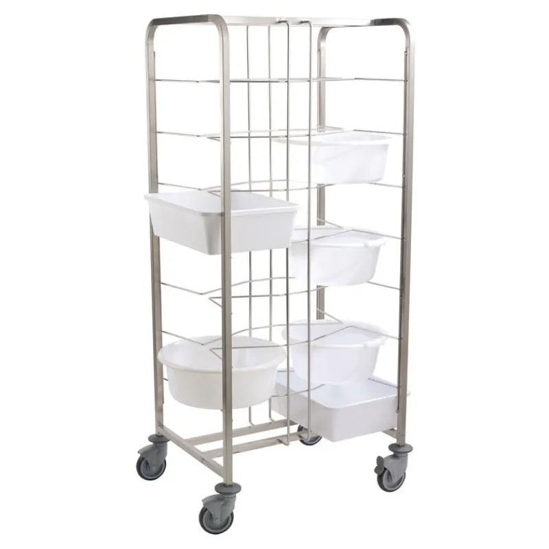 Cerf Dellier Chariot inox pour 16 bacs à pâtons espacement 18,5 cm