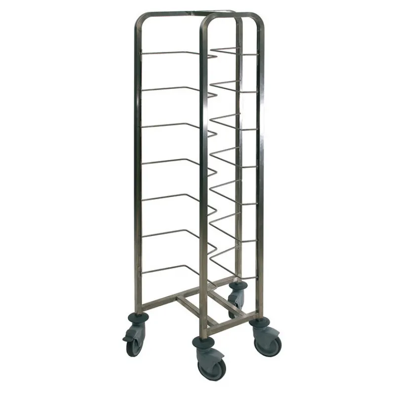 Cerf Dellier Chariot inox pour 8 bacs à pâtons espacement 18,5 cm