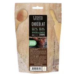 Cerf Dellier Chocolat de Couverture Noir Excellence pistoles 55 % 250 g