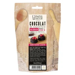 Cerf Dellier Chocolat de couverture sans sucre ajouté 250 g - DDM 02/25