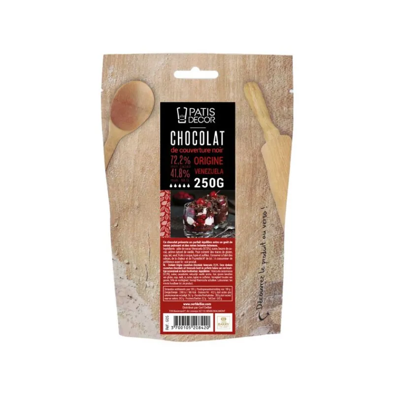 Cerf Dellier Chocolat Noir origine Venezuela 72 % Barry 250 g