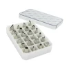 Cerf Dellier Coffret 24 douilles décors fins inox