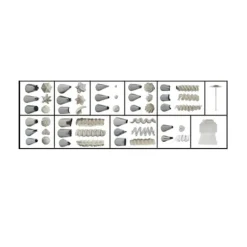 Cerf Dellier Coffret 26 douilles décors inox