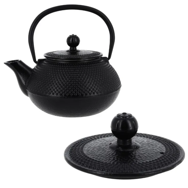 Cerf Dellier Coffret théière + tasses à points en fer noir - 900 ml