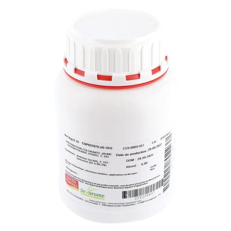 Cerf Dellier Colorant poudre alimentaire Jaune Citron 100 g