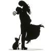 Cerf Dellier Couple de mariés avec chat métal noir