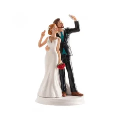Cerf Dellier Couple mariés Selfie 20 cm