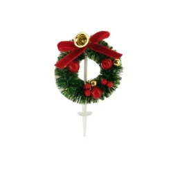 Cerf Dellier Couronne de Noël sur pique