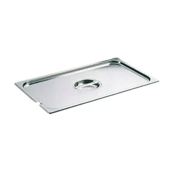 Cerf Dellier Couvercle inox avec poignée GN 1/2 et encoche pour louche - pour bac sans anse