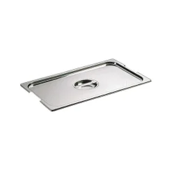 Cerf Dellier Couvercle inox avec poignée GN 1/1 - pour bac gastronorme avec anses fixes ou escamotables
