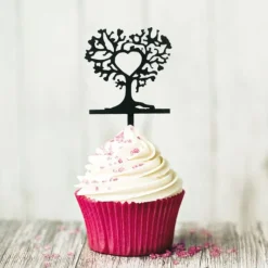 Cerf Dellier Cupcake Toppers Arbres cœurs (x 8)