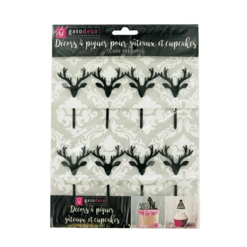 Cerf Dellier Cupcake Toppers Cerfs (x8)