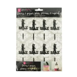 Cerf Dellier Cupcake Toppers couple enlacé (x 8)
