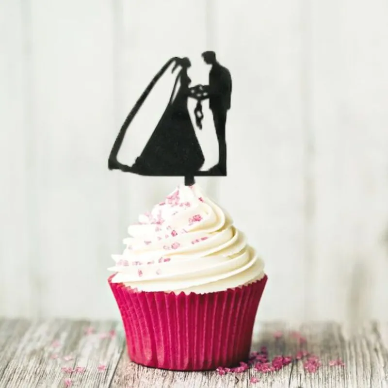 Cerf Dellier Cupcake Toppers Couples de mariés (x 8)
