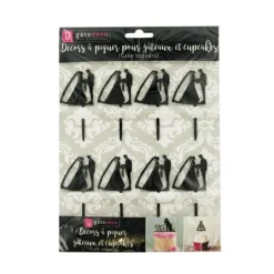 Cerf Dellier Cupcake Toppers Couples de mariés (x 8)