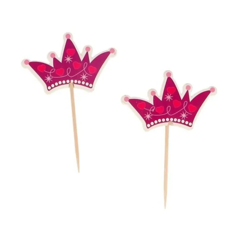 Cerf Dellier Cupcake Toppers Couronnes de princesses (x 12)