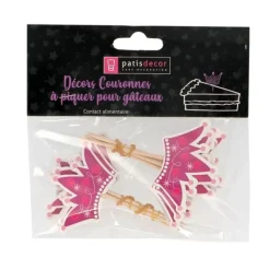 Cerf Dellier Cupcake Toppers Couronnes de princesses (x 12)