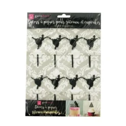 Cerf Dellier Cupcake Toppers Danseuse (x 8)