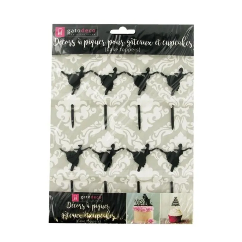Cerf Dellier Cupcake Toppers Danseuse (x 8)