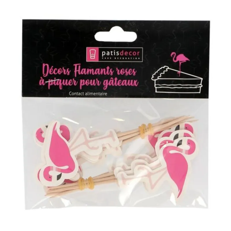 Cerf Dellier Cupcake Toppers Flamants roses (x 12)