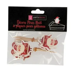 Cerf Dellier Cupcake Toppers Père Noël (x12)