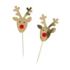 Cerf Dellier Cupcake Toppers Rennes Dorés (x6)