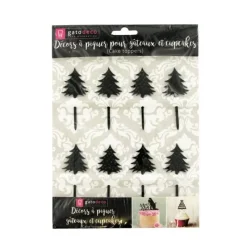 Cerf Dellier Cupcake Toppers Sapin de Noël (x 8)